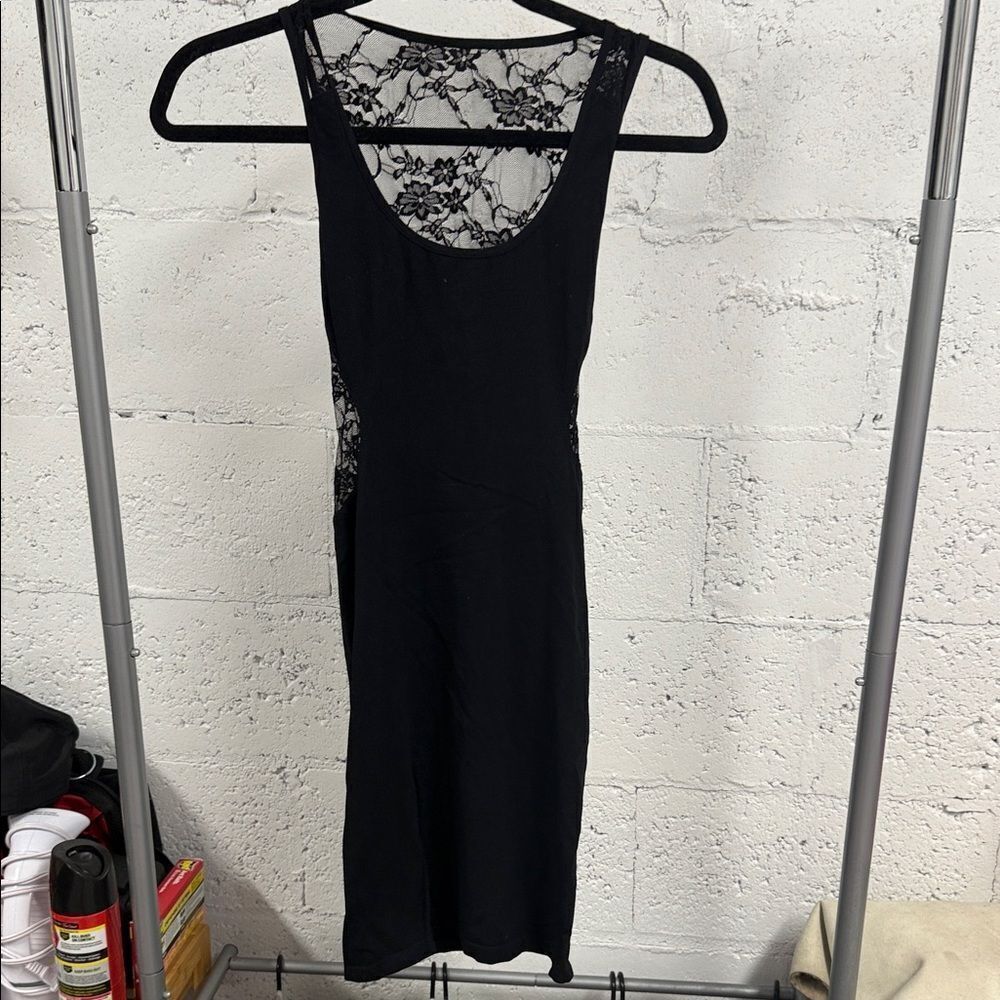 bebe Black Backless Lace Dress Size Petite Small - Excellent Condition
